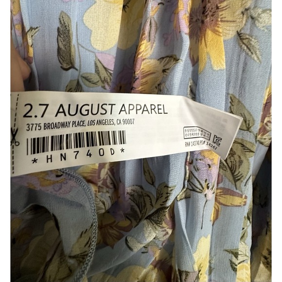 NWT ENDLESS ROSE Women's BOHO Chiffon ROMPER Lt Blue Floral Ruffled Lined Size M - Picture 9 of 10